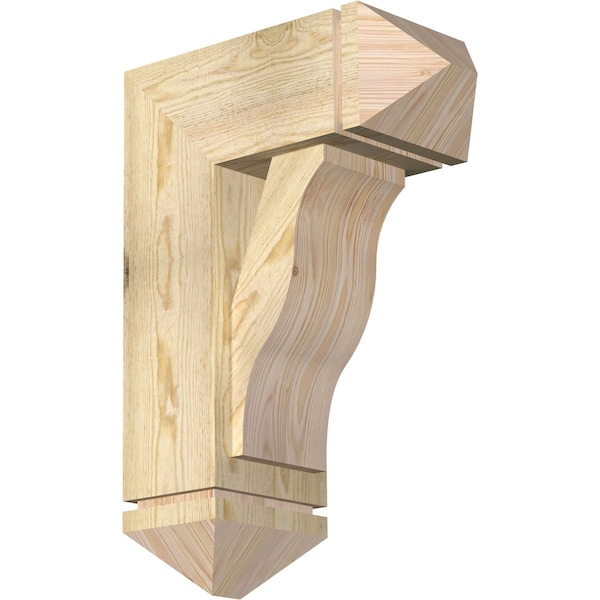 Ekena Millwork Funston Arts and Crafts Rough Sawn Bracket w/ Offset Brace, Douglas Fir, 8"W x 18"D x 26"H BKT0806X18X26FST03RDF - main